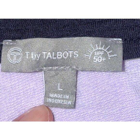 Talbots Slub Terry Pullover Sweatshirt Colorblock Raglan UPF Stretch Gym Large - Picture 8 of 15